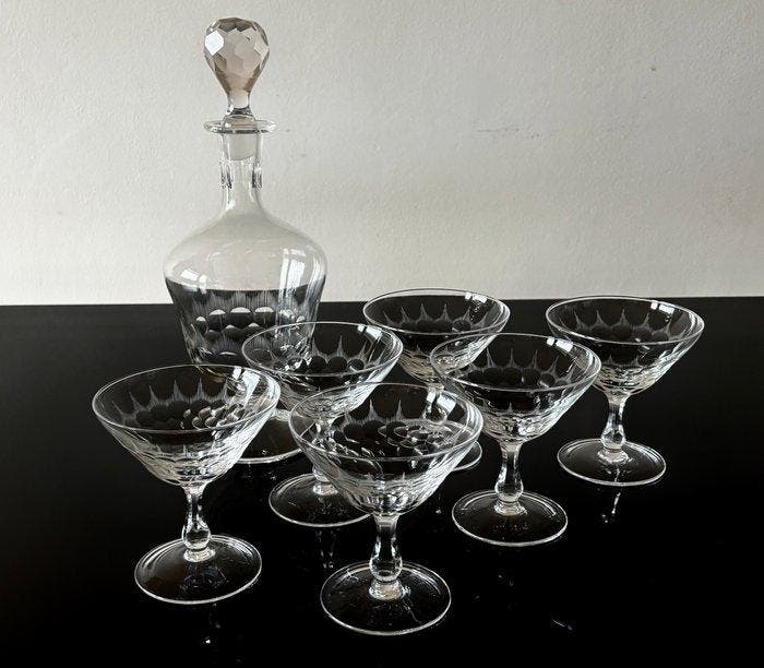 Tafelservies (7) - Likeur-/champagne-servies - Antieke, Antiek en Kunst, Antiek | Glas en Kristal