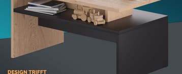 Salontafel Sacramento Hout/Grijs 95x55x50cm (Meubelen), Verzenden