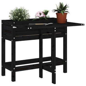 vidaXL Plantenbak met inklapbaar tafelblad massief, Verzenden, Nieuw, Hout