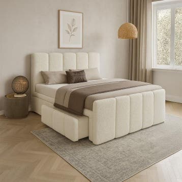 Boxspringbed Manitoba - Bouclé stof - 180 x 200 cm - Incl. O, Verzenden, Nieuw
