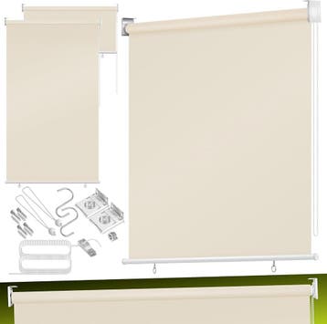Rolgordijn - Verduisterend - 160x240 cm - Beige - KESSER®, Verzenden, Zo goed als nieuw