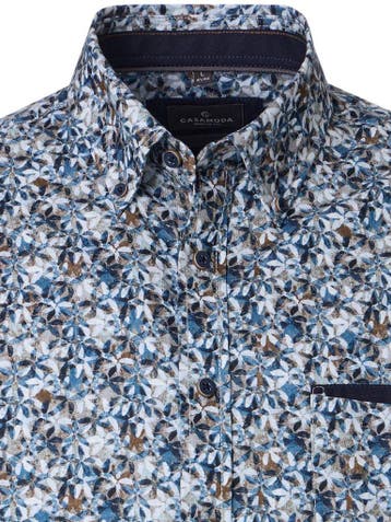 CASAMODA Casual Bloemen Overhemd Button Down Boord, Verzenden, Nieuw, Blauw