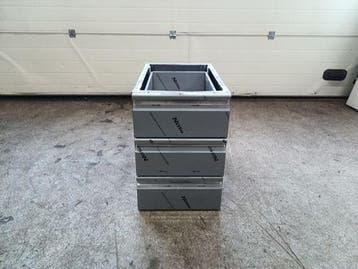 RVS ladeblok met 3 laden B40 x D66,5 x H57,5cm, Gebruikt