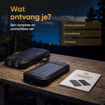 Golden Sound Powerbank Zonneenergie - 20.000 mAh - Draadloos, Ophalen of Verzenden, Zo goed als nieuw, Golden Sound