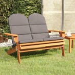 vidaXL Tuinbank Adirondack met kussens 126 cm massief, Tuin en Terras, Tuinbanken, Verzenden, Nieuw, Hout