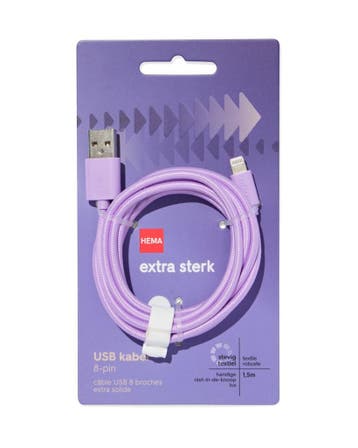 HEMA Laadkabel USB naar 8-pin 1.5m, Computers en Software, Overige Computers en Software, Verzenden, Nieuw