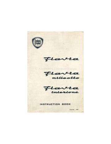 1967 LANCIA FLAVIA BERLINA INSTRUCTIEBOEKJE ENGELS