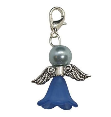 Geluks Engeltje met clip licht blauw en blauw (Bedels), Ophalen of Verzenden, Nieuw, Kraal