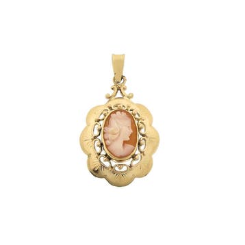 Gouden hanger met camee (Hanger of bedel), Ophalen of Verzenden, Gebruikt, Goud, Overige merken