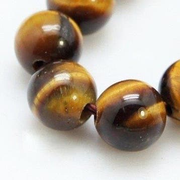 10 x edelsteen kraal van Tijgeroog  8mm gat: 1mm (Kralen), Hobby en Vrije tijd, Kralen en Sieraden maken, Ophalen of Verzenden
