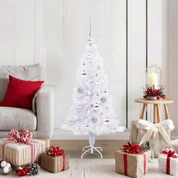 vidaXL Kunstkerstboom met 150 LED Wit 120 cm PVC en Staal, Verzenden, Nieuw