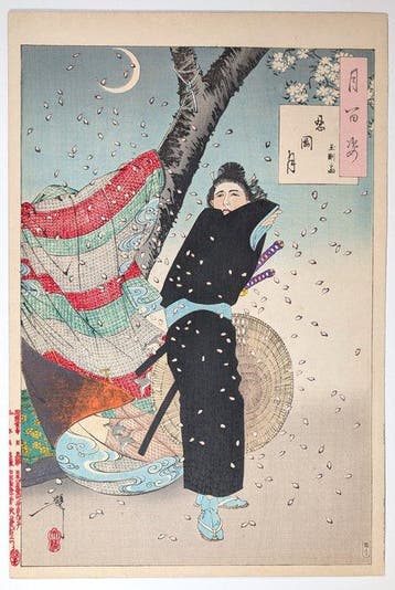 YOSHITOSHI . 100 aspecten van de maan . Shinobugaoka maan .