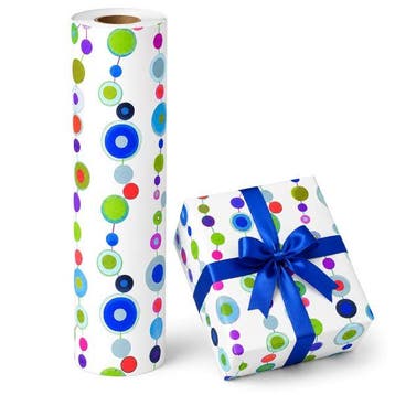 cadeaupapier op rol Padua Stippen Wit Blauw 2 zijden 70 cm –, Ophalen of Verzenden, Nieuw, Overige typen