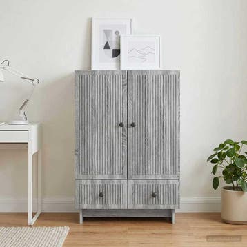 vidaXL Dressoir Grijze Sonoma 66 x 34,5 x 95 cm, Verzenden, Nieuw, Overige houtsoorten, Minder dan 50 cm