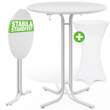 Statafel Wit 110x70cm + statafelhoes Wit Ø70cm, Verzenden, Nieuw