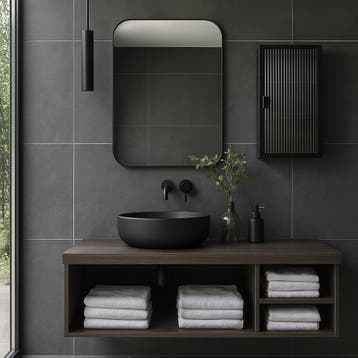 Wandkast Zundert 60x35x15 cm zwart [en.casa], Huis en Inrichting, Kasten | Wandmeubels, Verzenden, Nieuw