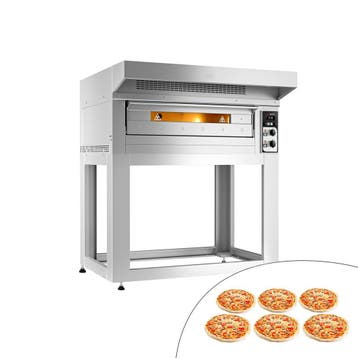 GGM Gastro | Elektrische pizzaoven Compact - 6x Ø33cm - 400V, Onderbouw afzuigkap, Verzenden, Nieuw, Motor