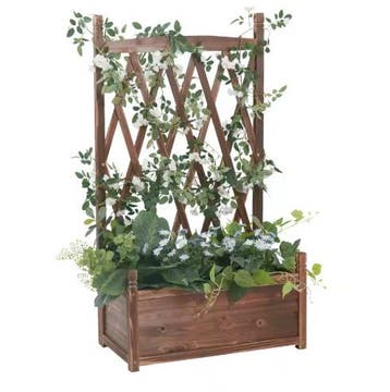 Houten verhoogd tuinbed met latwerk voor groenten buiten/bin, Verzenden, Nieuw