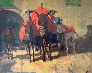 Leendert van de Vlist (1894-1962) - Ezeltjes in Italie, Antiek en Kunst, Kunst | Schilderijen | Klassiek
