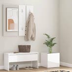 vidaXL Garderobe set bewerkt hout hoogglans wit, Verzenden, Nieuw