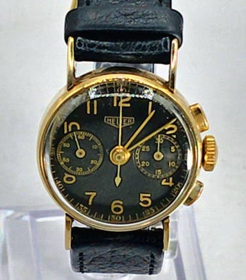 ED. Heuer & Co. - Gold Chronograph - Kaliber Valjoux 69 -, Nieuw