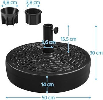 2dekans | Yaheetech parasolvoet in rotanlook, vulbaar met, Tuin en Terras, Ophalen of Verzenden, Zo goed als nieuw