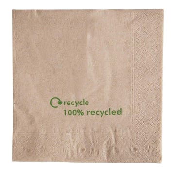 Gerecyclede servetten van kraftpapier | 2000 stuks | 2 laags, Verzenden, Nieuw in verpakking