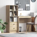 vidaXL Bureau met lade met plank met opslag 2 pcs Sonoma, Verzenden, Nieuw