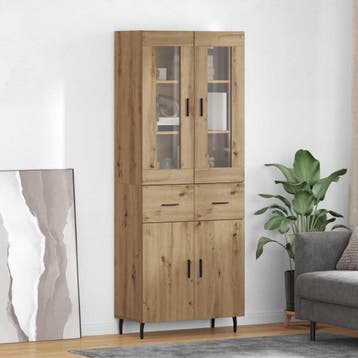 vidaXL buffetkast 2 st Artisan Eiken 69,5 x 34 x 180 cm, Minder dan 50 cm, Verzenden, Nieuw, Minder dan 100 cm