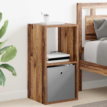 vidaXL Nachtkastje Oudhout 35 x 32 x 68,5 cm Bewerkt hout, Minder dan 45 cm, Verzenden, Nieuw, 55 tot 70 cm