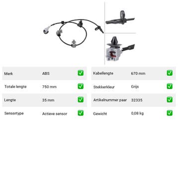 ABS-sensor Achteras links Subaru Forester, Auto-onderdelen, Verzenden, Nieuw, Subaru