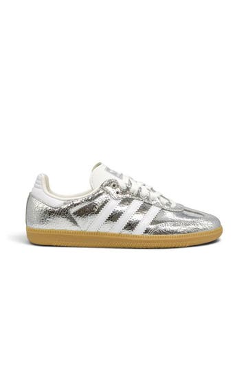 Adidas Samba OG Silver Metallic Cracked Leather (Womens), Overige kleuren, Verzenden, Nieuw, Sneakers of Gympen