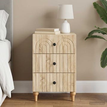 vidaXL Nachtkastje Sonoma Eiken 43x 41 x 66,5 cm Bewerkt, Minder dan 45 cm, Verzenden, Nieuw, 55 tot 70 cm
