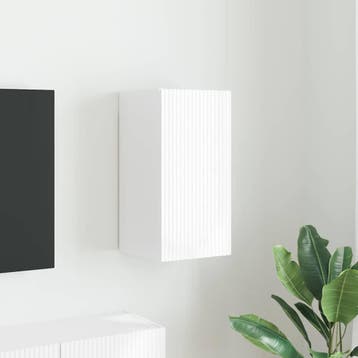 vidaXL TV Wandkast 30 x 31 x 60 cm Glanzend Wit Bewerkt hout, Minder dan 50 cm, Verzenden, Nieuw, Minder dan 100 cm