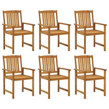 vidaXL Tuinstoelen 6 st massief acaciahout, Verzenden, Nieuw, Hout