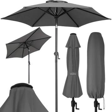 Parasol Fiji Antraciet Ø200cm UV-bescherming 80+ met Zwenge, Verzenden, Nieuw