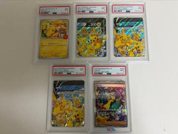 Pokémon - 5 Graded card - Pikachu - PSA 9, Nieuw