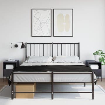 vidaXL Nachtkastjes 2 st 36x39x50,5 cm staal, Huis en Inrichting, Slaapkamer | Nachtkastjes, Verzenden, Nieuw, Metaal of Aluminium