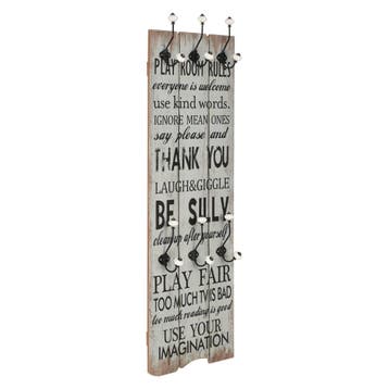 vidaXL Wandkapstok met 6 haken THANK YOU 120x40 cm, Verzenden, Nieuw