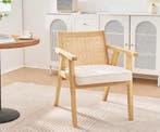 Rotan Eetkamerstoel – Fluwelen Zitting ; Houten Onderstel, Huis en Inrichting, Stoelen, Verzenden, Nieuw, Riet of Rotan