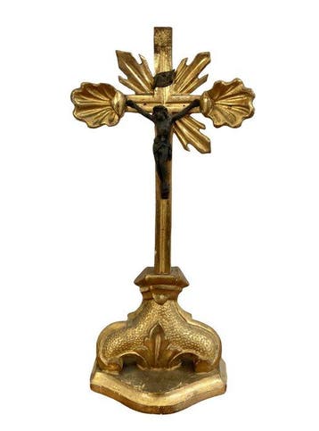 Crucifix - Verguld hout - 1800-1850