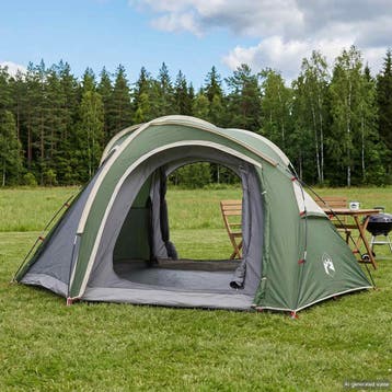 vidaXL Trekkingtent met regenhoes waterdicht 3-persoons, Verzenden, Nieuw, Tot en met 2