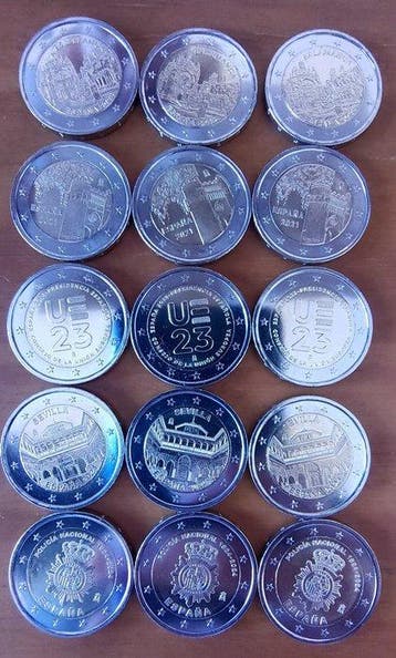 Spanje. 2 Euro 2021/2025 (15 monedas) (Zonder minimumprijs)