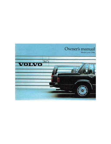 1986 VOLVO 760 INSTRUCTIEBOEKJE ENGELS