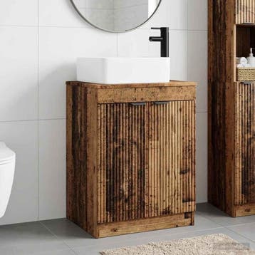 vidaXL Badkamer wastafelkast Oud hout 54 x 41 x 100 cm, Verzenden, Nieuw