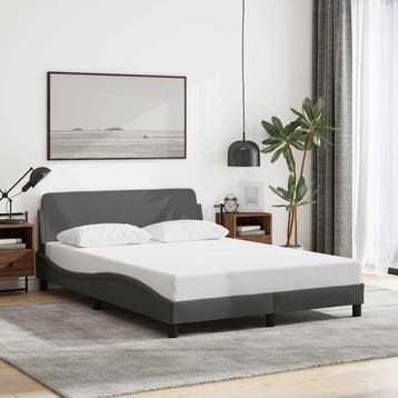 vidaXL Bedframe Dover donkergrijs 135x190 cm stof, Huis en Inrichting, Slaapkamer | Bedden, Verzenden, 190 cm of minder, Overige maten