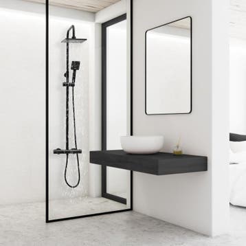 Doucheset Zwart | Thermostaatkraan | Nieuw | Scherpe Prijs, Ophalen of Verzenden, Nieuw, Chroom, Douche
