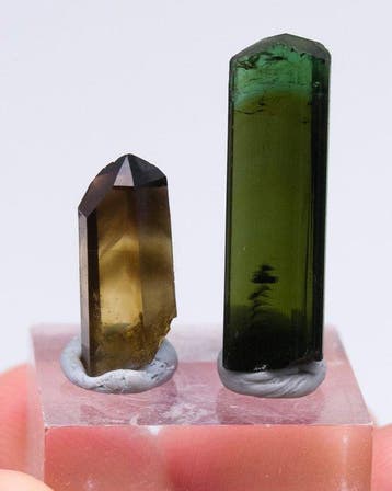 AMERICAN CLASSIC) ELBAITE EN KWARTS SET uit Maine - Hoogte:
