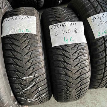 2 x Goodyear UltraGrip 8 175-65-14 Winterbanden 5mm, Auto-onderdelen, Banden en Velgen, 14 inch, Gebruikt, 175 mm, Band(en)
