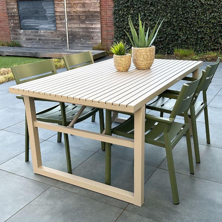 *WOONWINKEL* Lavis Alure Tuintafel Aluminium 160 Khaki, Tuin en Terras, Tuinsets en Loungesets, Nieuw, Verzenden